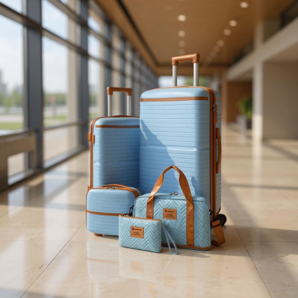 6-Piece PVC Travel Luggage Set