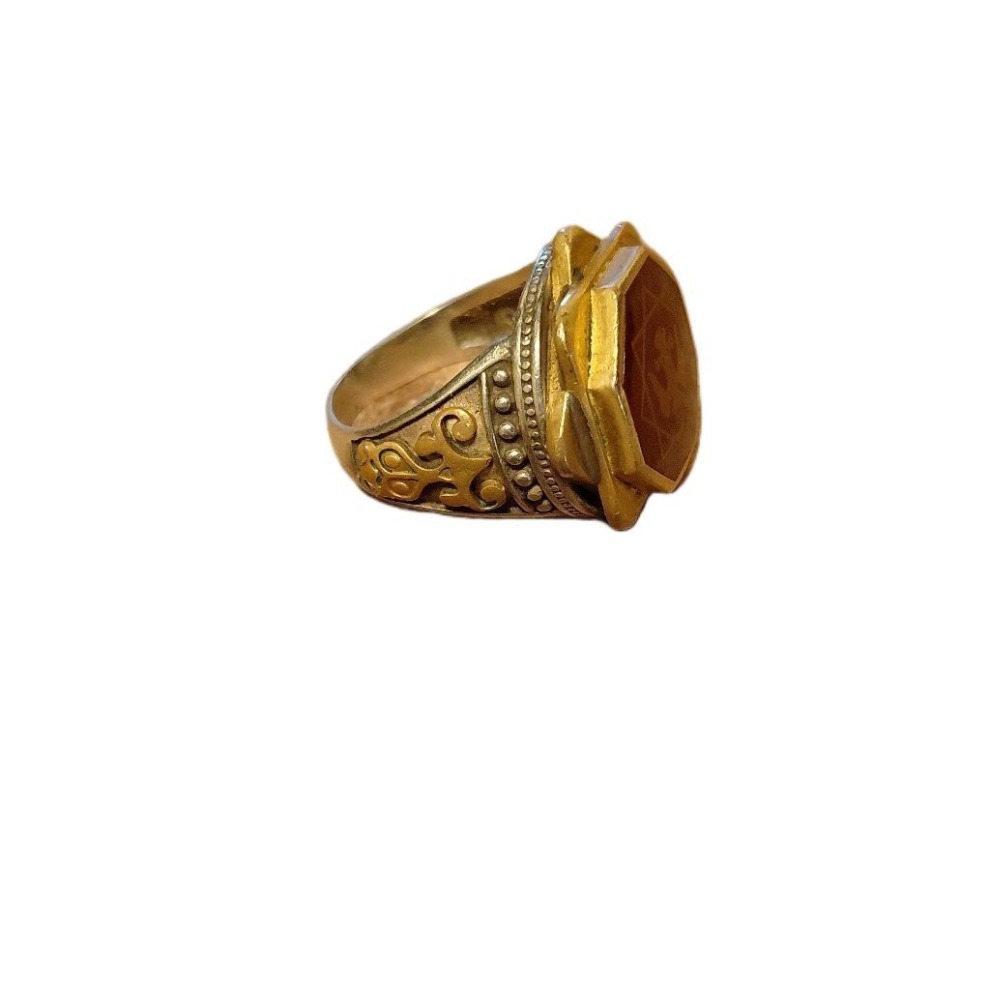 Vintage Style Double-Headed Eagle Signet Ring - Two-Tone Brass & Silver Alloy Statement Ring