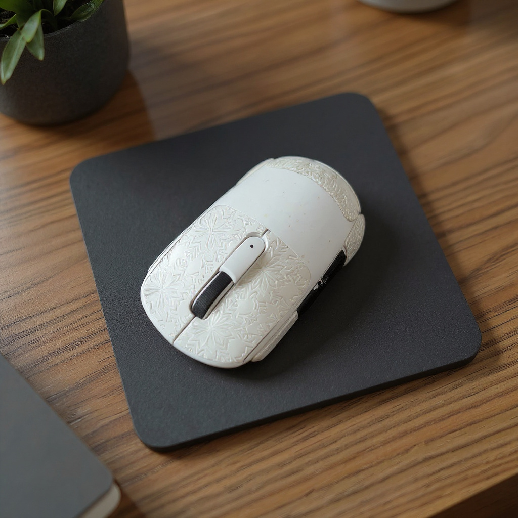 VGN Dragonfly F1 MOBA / PRO Wireless Gaming Mouse - White with Custom Snowflake Grip Tape
