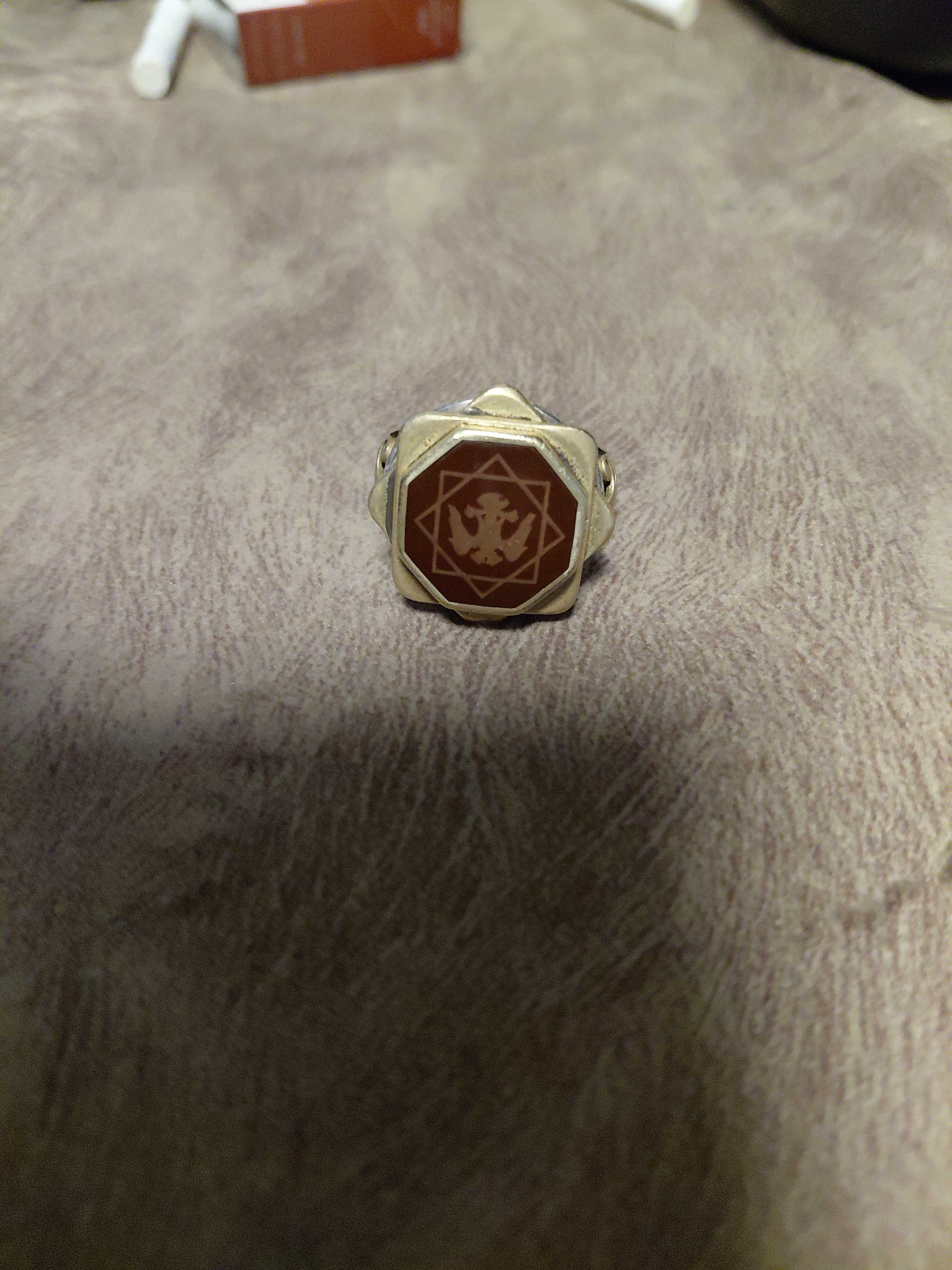 Men's Turkish Silver Ring with Double-Headed Eagle Signet
